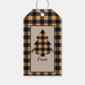 金ゴールドバッファロープレイドクリスマスツリー ギフトタグ (裏面)
