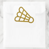 金ゴールドバドミントンステッカー スクエアシール (バッグ)