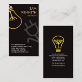 金ゴールドバフェイクルブの灰色の電源プラグ電気技師 名刺 (正面/裏面)