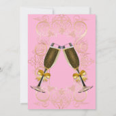 金ゴールドバブルブライダルシャワー招待 招待状 (裏面)