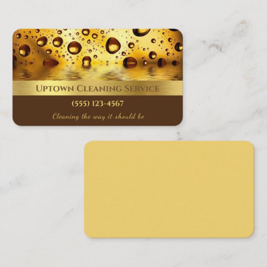 金ゴールドバブルプロフェッショナル清掃サービス 名刺 (正面/裏面)