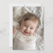 金ゴールドバプテスマ写真招待状のための男の赤ちゃんまたは女の子 招待状 (裏面)