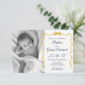 金ゴールドバプテスマ宗教イベントカスタム写真 招待状 (スタンド正面)