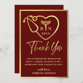 金ゴールドバモダンルガンディ看護学校卒業 サンキューカード