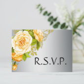 金ゴールドバラとシルバーウェディングRSVP 出欠カード (スタンド正面)