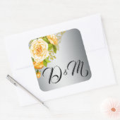 金ゴールドバラとシルバー結婚ズ スクエアシール (封筒)