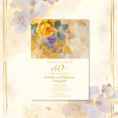金ゴールドバラとヴィオレット50結婚周年 招待状