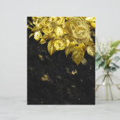 金ゴールドバラと黒い大理石スクラップブック紙 (スタンド正面)
