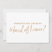 金ゴールドバラの「私のメイド・オブ・オーナー(花嫁付き添い人)になるか」 招待状 (正面)