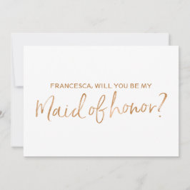 金ゴールドバラの「私のメイド・オブ・オーナー（花嫁付き添い人）になるか」 招待状
