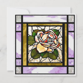 金ゴールドバラアールデコ薄紫ステンドガラスカード シーズンカード