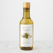 金ゴールドバラエレガントボホ結婚のサンキューミニ ワインラベル (正面)