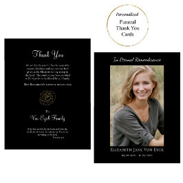 金ゴールドバラエレガント写真正教会 サンキューカード