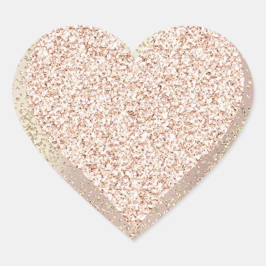 金ゴールドバラグリッターガーリー赤面ラックスハートスウィートブリッド ハートシール (正面)