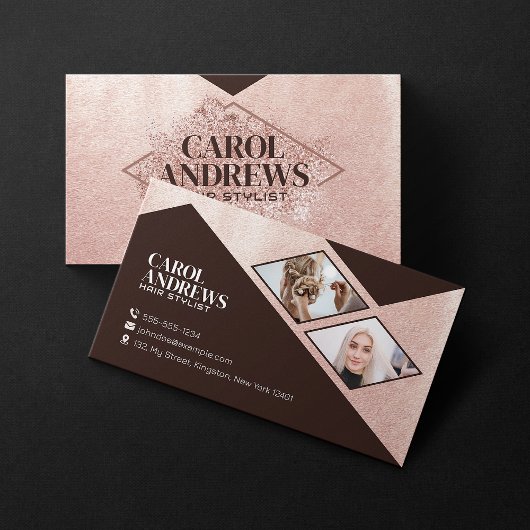 金ゴールドバラグリッターヘアドレッサー美容師サロン 名刺