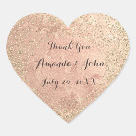 金ゴールドバラグリッター保存する日付ありがとう名前 ハートシール