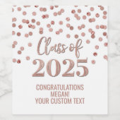 金ゴールドバラグリッター2025年卒業 ワインラベル (シングルラベル)