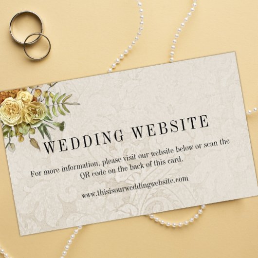 金ゴールドバラシャビーシック結婚のウェブサイト エンクロージャーカード