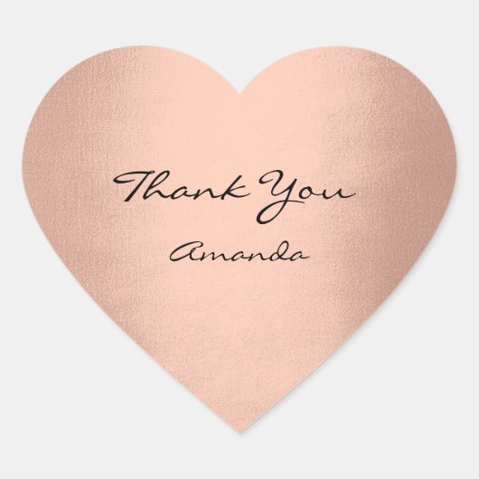 金ゴールドバラシルク美しい名ブライダルハートありがとう ハートシール (正面)