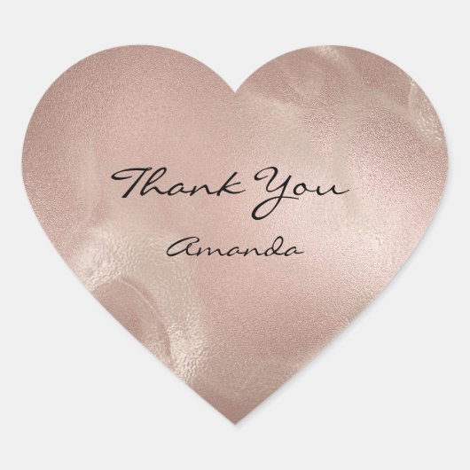 金ゴールドバラスキン美しい名ブライダルハートありがとう ハートシール (正面)