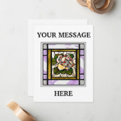 金ゴールドバラステンドグラスアールデコ パーソナライズされた ノートカード (正面/裏面インサイチュ)