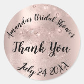 金ゴールドバラスパークサンキュースイーツブライダルシャワー ラウンドシール (正面)