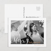 金ゴールドバラタイポグラフィメリーと写結婚した真 シーズンポストカード (正面/裏面)