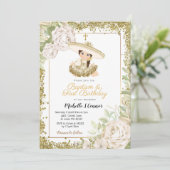 金ゴールドバラチャラガール誕生日とバプテスマ 招待状 (スタンド正面)