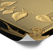 金ゴールドバラテンプレート背景カスタムポスター ポスター (角)