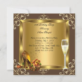 金ゴールドバラハイヒールシャンパンエレガントパーティー 招待状 (裏面)