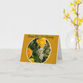 金ゴールドバラハイライトありがとう カード (黄色い花)