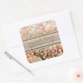 金ゴールドバラハートリーフツリースクウェア結婚ズシール スクエアシール (封筒)