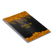 金ゴールドバラパーソナライズされたノートブック ノートブック (右側)