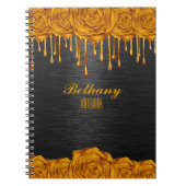 金ゴールドバラパーソナライズされたノートブック ノートブック (正面)