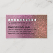 金ゴールドバラピンクトリプルグリッターグラデーションタイポグラフィ ロイヤリティカード (裏面)