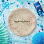 金ゴールドバラピンクヒョウ印刷 ペーパープレート (パーティー)