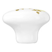 金ゴールドバラフェイクフォイルエレガントフローラグラム セラミックノブ (側面)