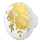 金ゴールドバラフェイクフォイルエレガントフローラグラム セラミックノブ (右)