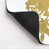 金ゴールドバラフェイクフォイルエレガントフローラグラム マウスパッド (コーナー)
