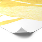 金ゴールドバラフェイクフォイルエレガントフローラ座席 ポスター (角)