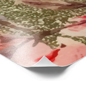 金ゴールドバラフローラ開花ラズベリーピンクウォーター色 フォトプリント            (角)