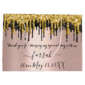 金ゴールドバラブラックドリップスフェイバーブライダルラージ抱き枕 ラージペーパーバッグ (裏面)