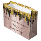 金ゴールドバラブラックドリップスフェイバーブライダルラージ抱き枕 ラージペーパーバッグ (裏面アングル)