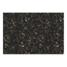 金ゴールドバラブラック紙フラットシートセット3