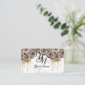 金ゴールドバラマーブルイニシャル 名刺 (スタンド正面)