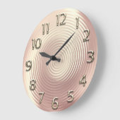 金ゴールドバラミニマルピンクメタリックローマ数字 ラージ壁時計 (傾斜)