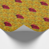 金ゴールドバララッピング紙ロマンチックバラ紙 ラッピングペーパー (角)