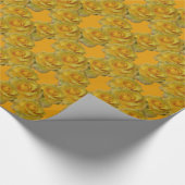 金ゴールドバララッピング紙ロマンチックバラ紙 ラッピングペーパー (角)