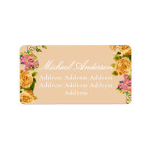 金ゴールドバラリボンモノグラム結婚式招待状