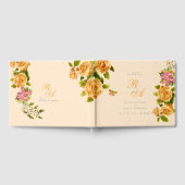 金ゴールドバラリボン結婚モノグラム ゲストブック (全面)